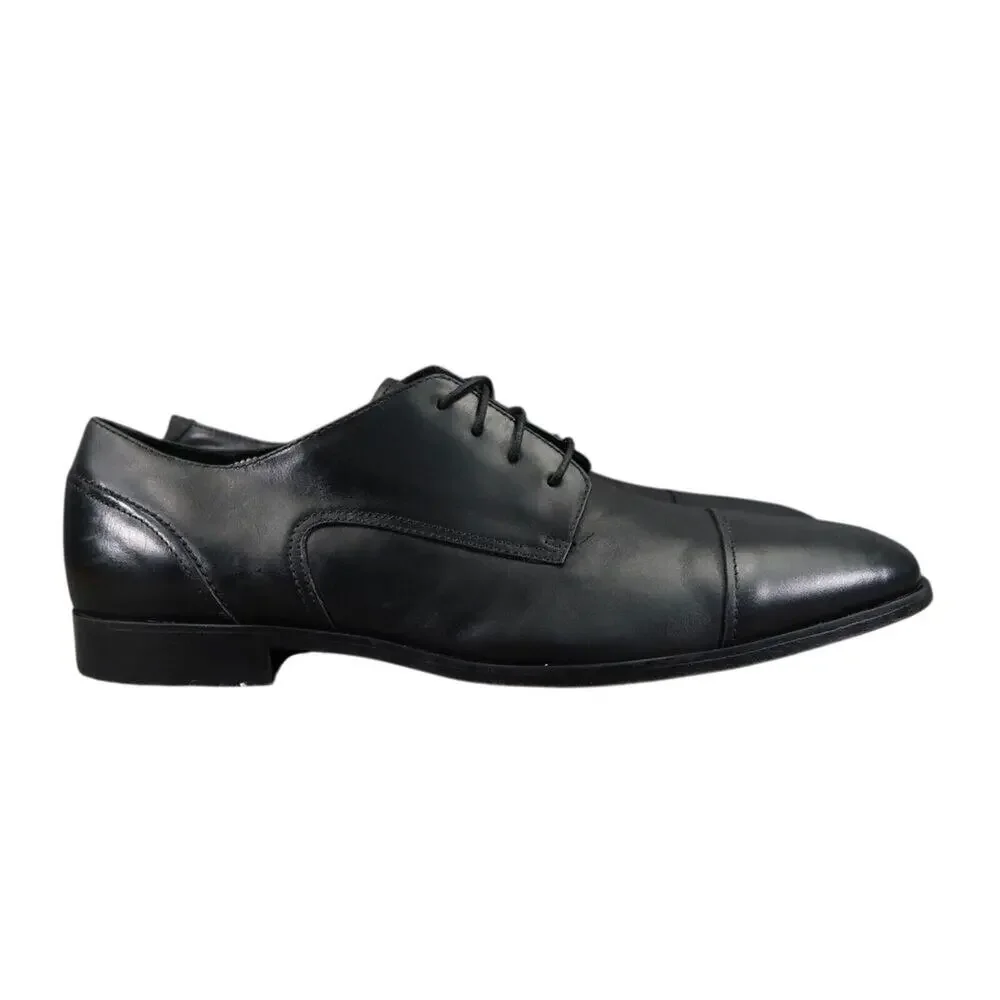 Florsheim Shoes Mens 10.5 Oxford Formal Classic Cap Toe Leather Dress Work Black